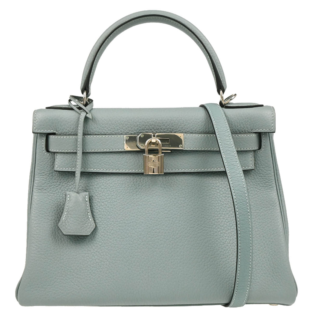 Hermes 2012 Ciel Taurillon Clemence Kelly 28 Retourne 2way Shoulder Handbag