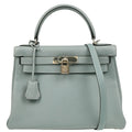 Hermes 2012 Ciel Taurillon Clemence Kelly 28 Retourne 2way Shoulder Handbag