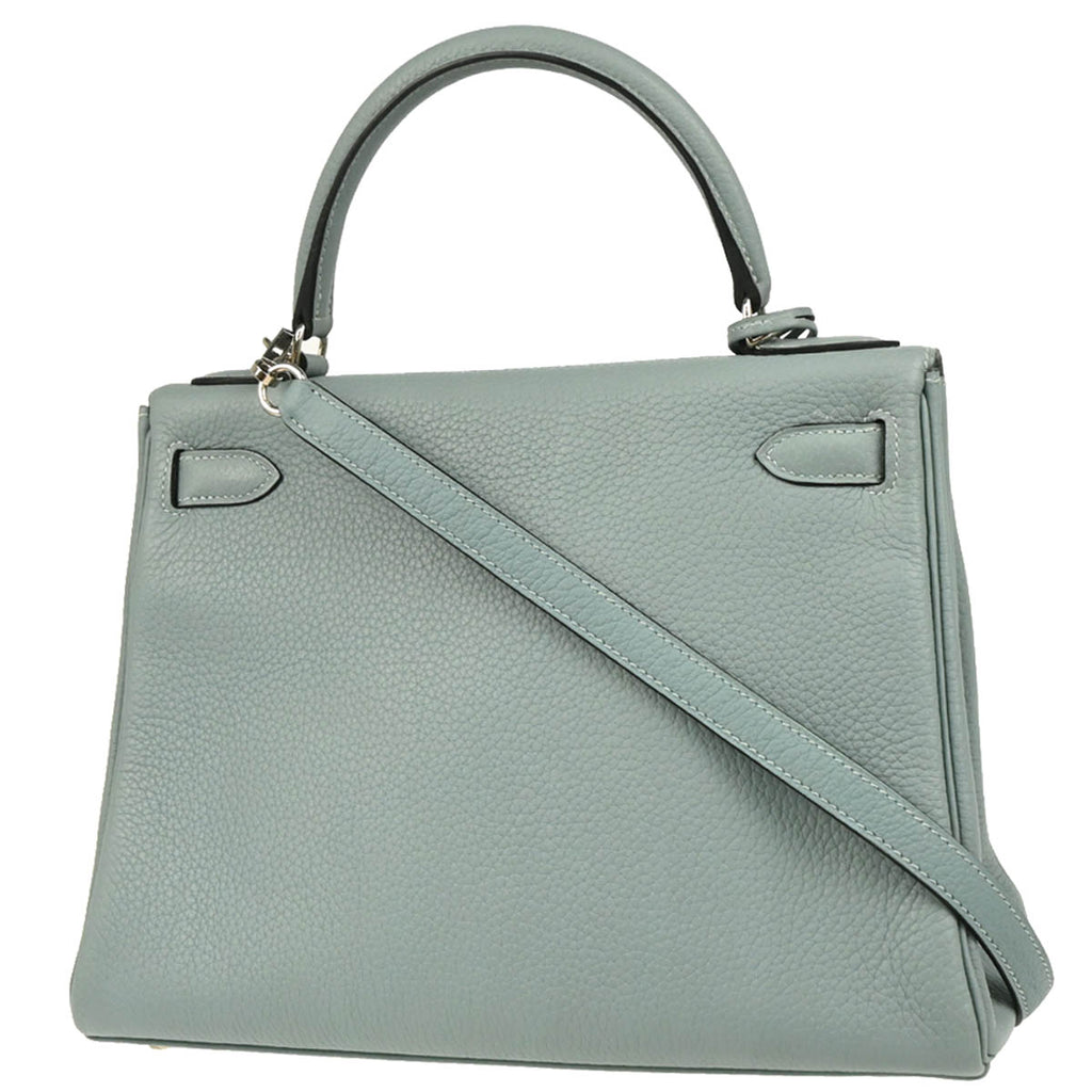 Hermes 2012 Ciel Taurillon Clemence Kelly 28 Retourne 2way Shoulder Handbag