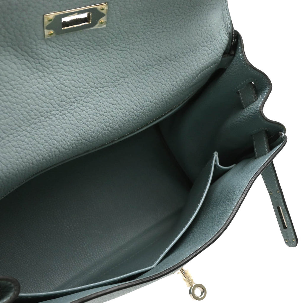 Hermes 2012 Ciel Taurillon Clemence Kelly 28 Retourne 2way Shoulder Handbag