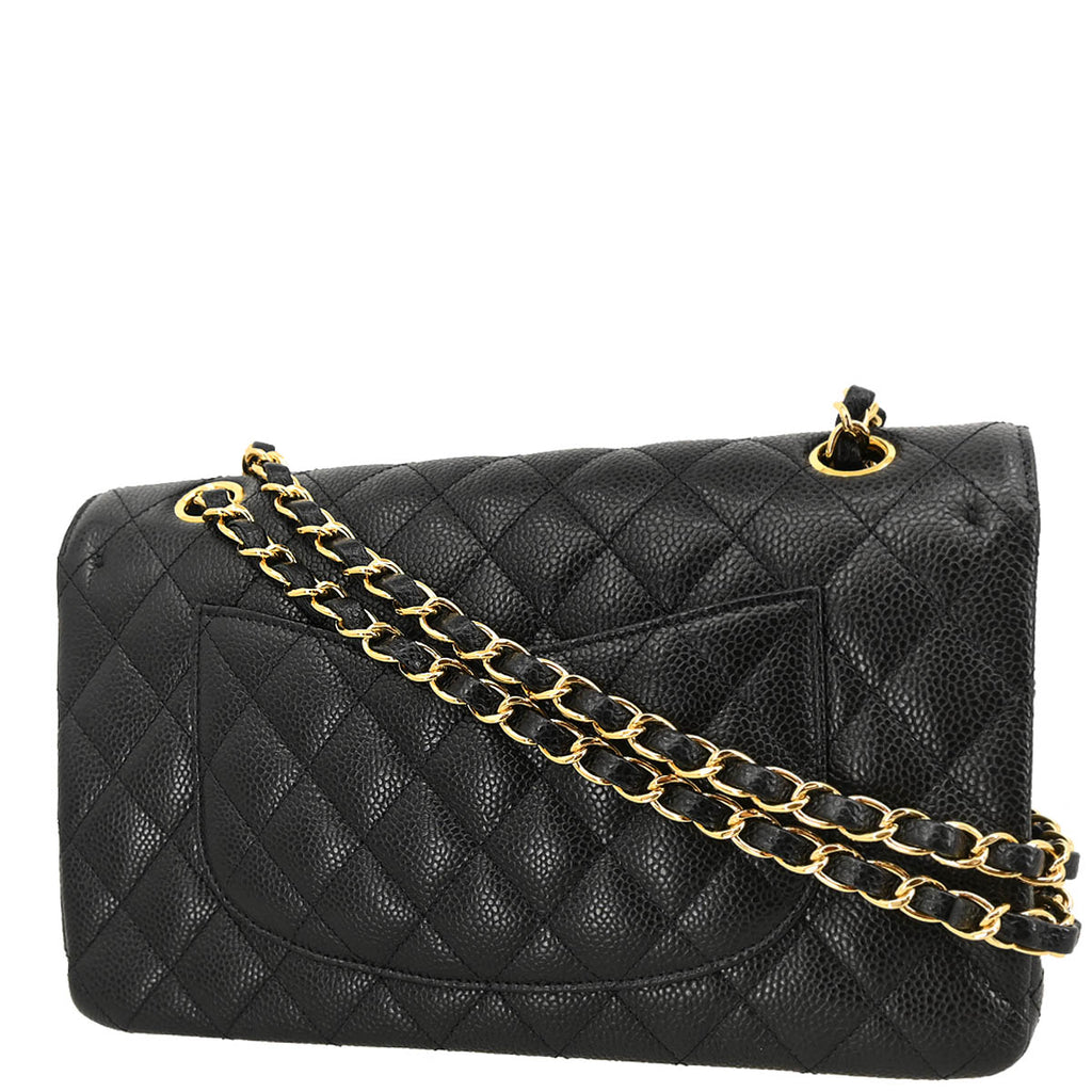 Chanel 2019 Black Caviar Medium Classic Double Flap Shoulder Bag