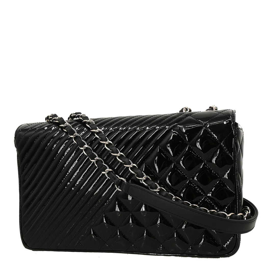 Chanel 2016-2017 Black Patent Leather Shoulder Bag