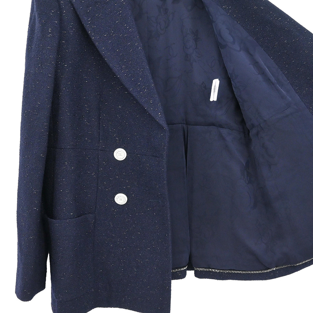 Chanel 2018 Double Breasted Jacket Navy #42