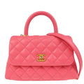 Chanel 2019 Pink Caviar Coco Handle 2way Handbag