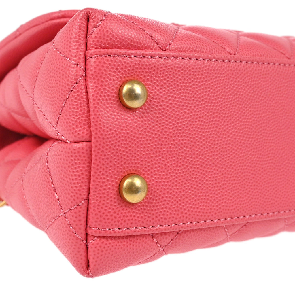 Chanel 2019 Pink Caviar Coco Handle 2way Handbag
