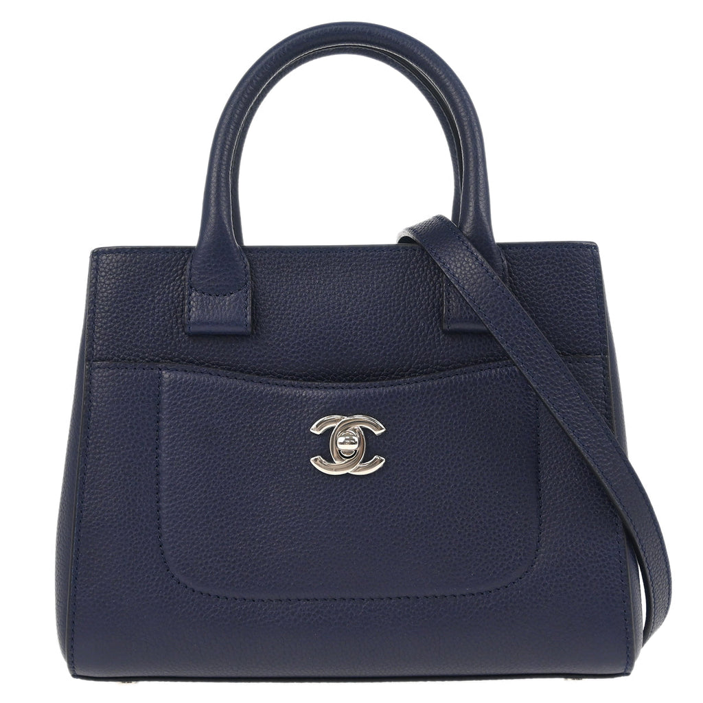 Chanel 2017 Navy Calfskin Neo Executive Tote 2way Shoulder Handbag