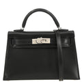 Hermes 2019 Black Box Calf Mini Kelly 20 2way Shoulder Sellier Handbag