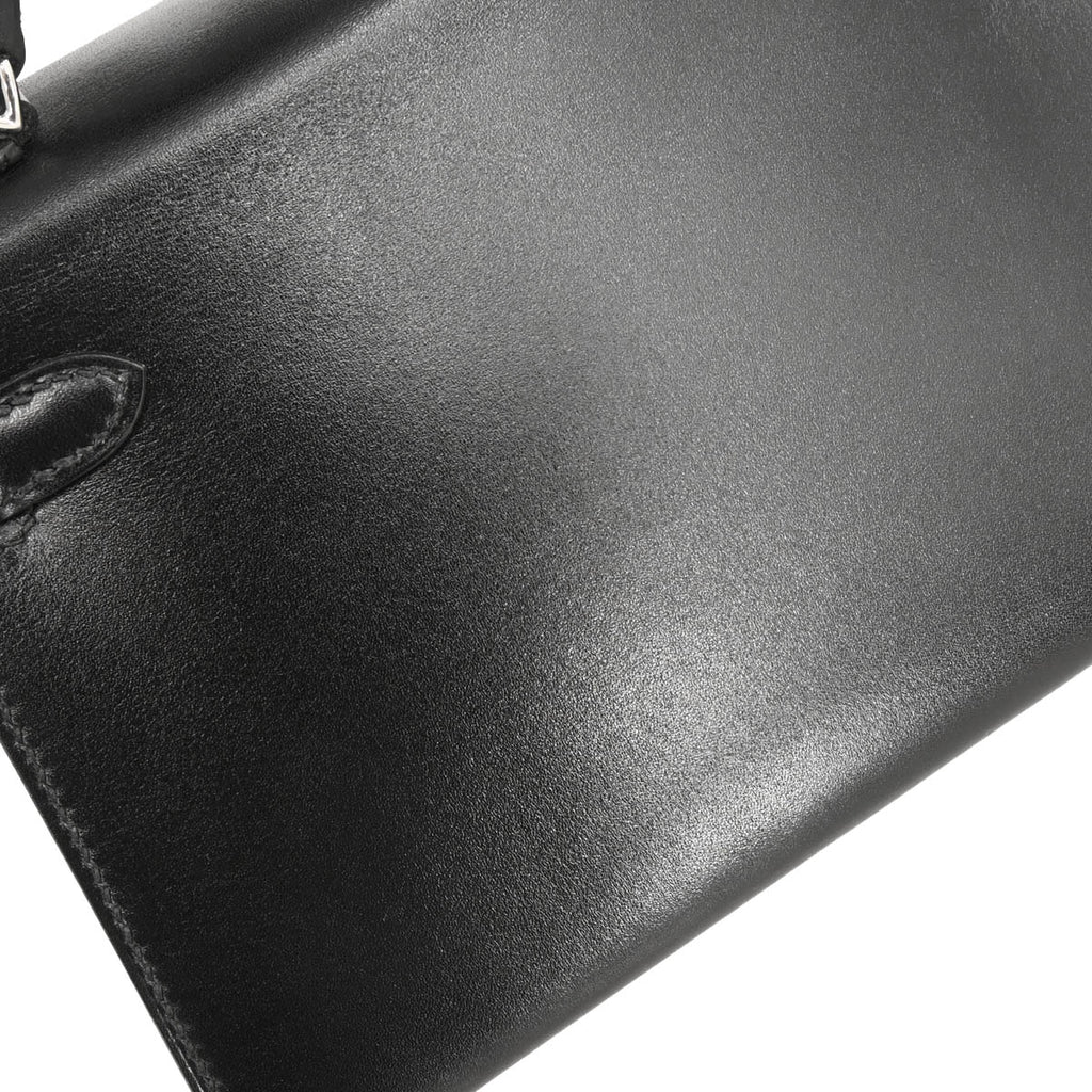 Hermes 2019 Black Box Calf Mini Kelly 20 2way Shoulder Sellier Handbag