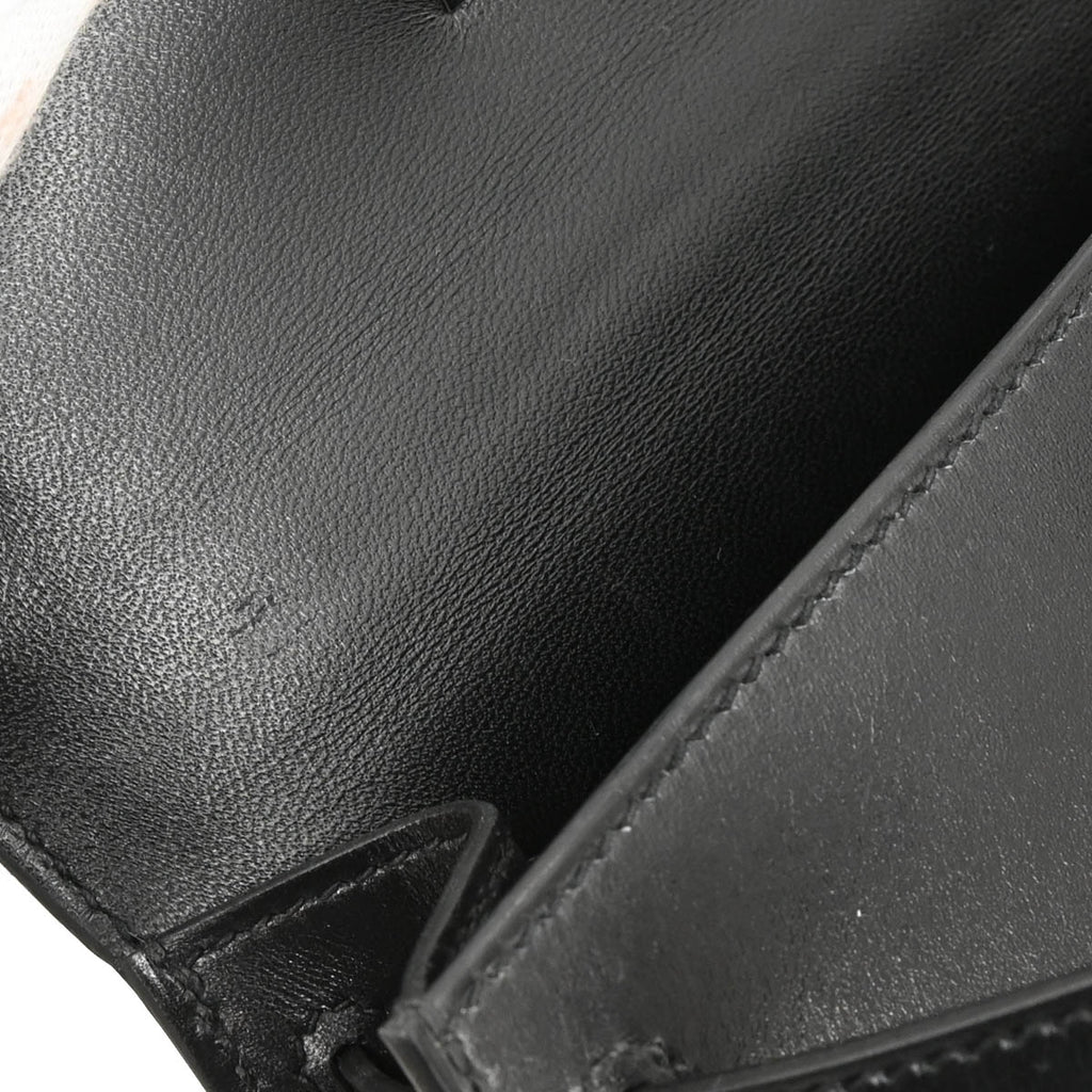 Hermes 2019 Black Box Calf Mini Kelly 20 2way Shoulder Sellier Handbag