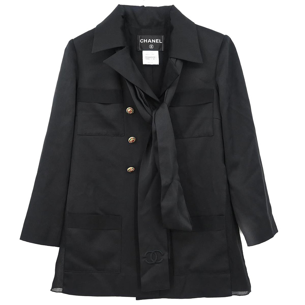 Chanel 2010 Double Breasted Jacket Black #34