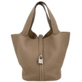 Hermes 2012 Etoupe Taurillon Clemence Picotin Lock 26 GM Handbag