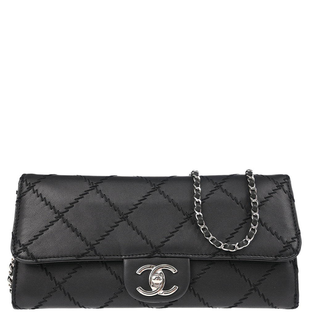 Chanel 2010-2011 Black Calfskin Ultra Stitch WOC Chain Shoulder Wallet Bag