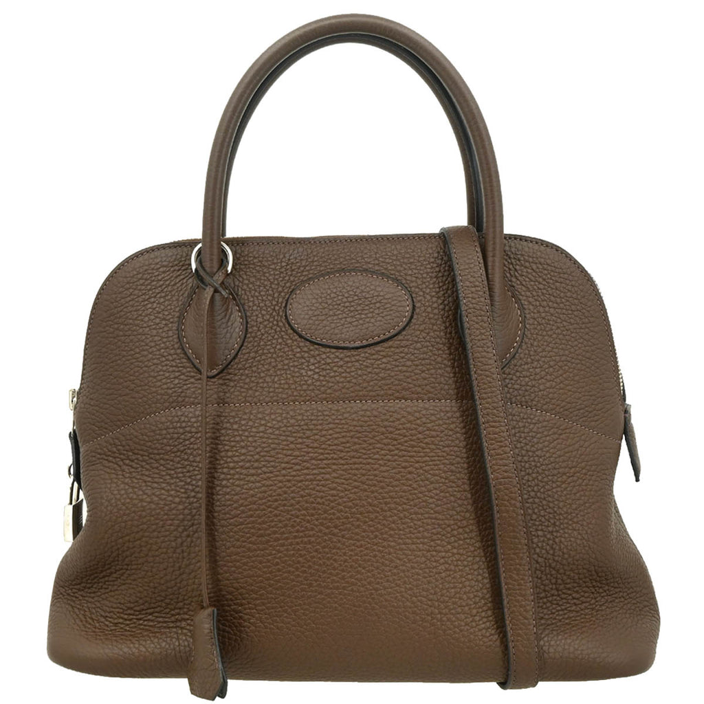 Hermes 2012 Cafe Taurillon Clemence Bolide 31 2way Shoulder Handbag