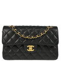 Chanel 2017-2018 Black Caviar Small Classic Double Flap Shoulder Bag