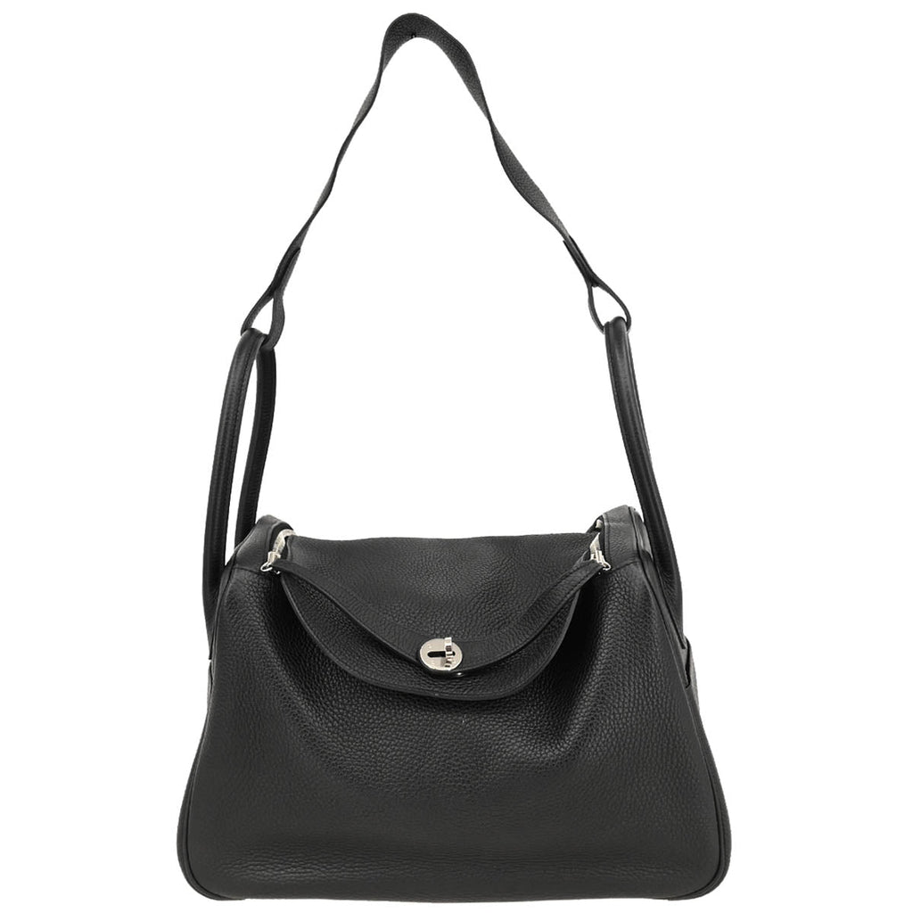 Hermes 2015 Black Taurillon Clemence Lindy 34 Shoulder Bag