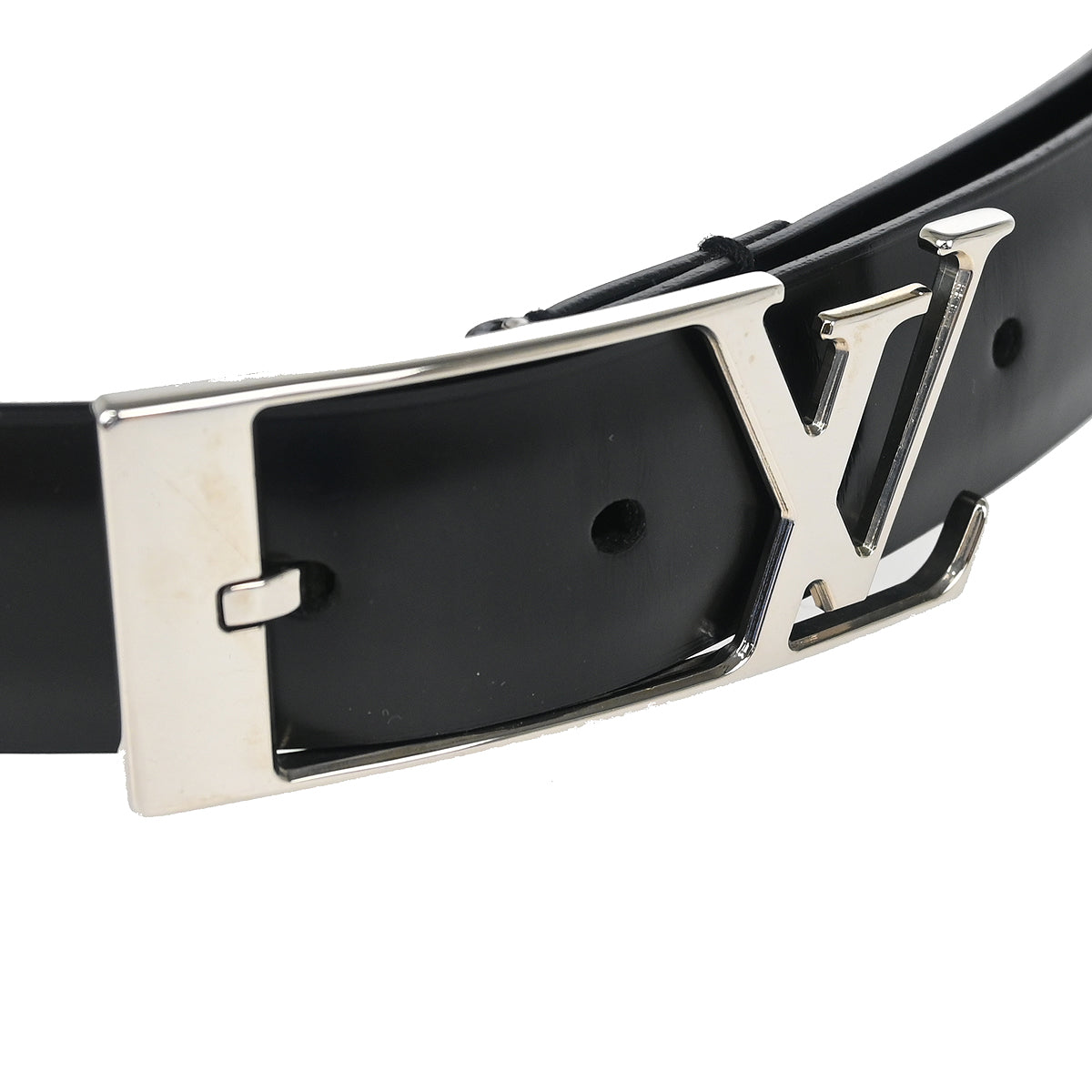 Louis Vuitton 2010 Black Leather Ceinture Belt M9840V #85/34 Small New