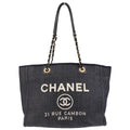 Chanel 2012-2013 Navy Denim Small Deauville Tote Bag