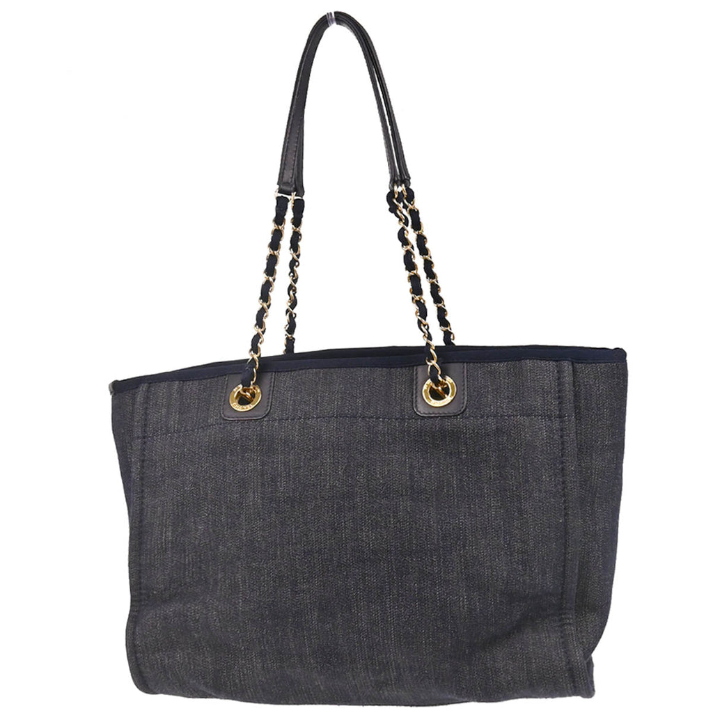 Chanel 2012-2013 Navy Denim Small Deauville Tote Bag