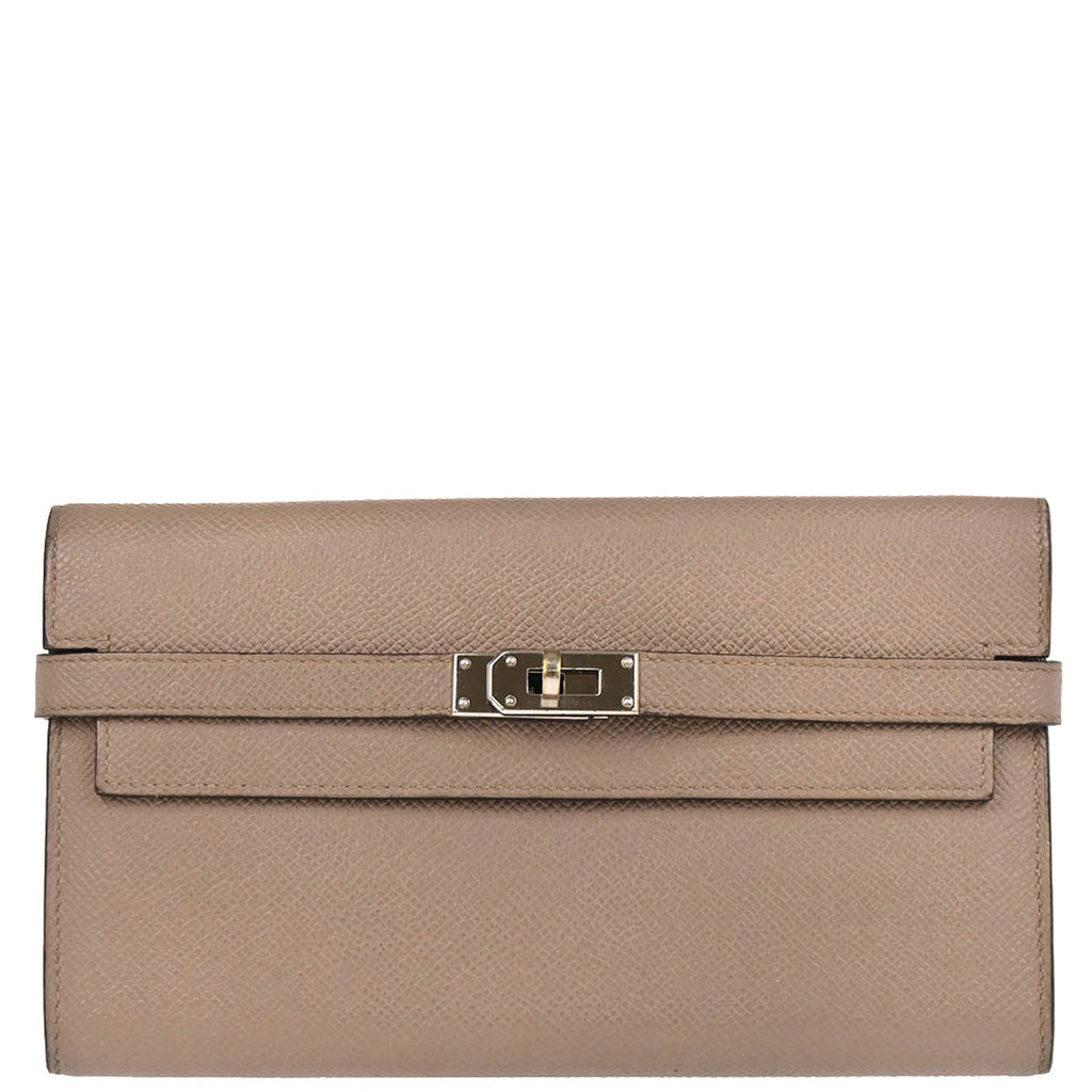Hermes Tourterelle Gray Epsom Kelly Wallet