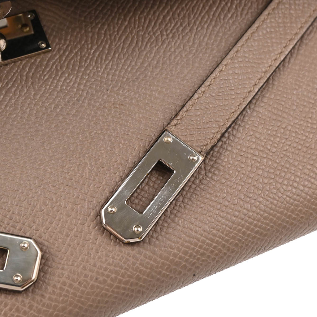 Hermes Tourterelle Gray Epsom Kelly Wallet