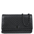 Chanel 2014-2015 Black Lambskin Chevron Classic WOC Shoulder Wallet Bag