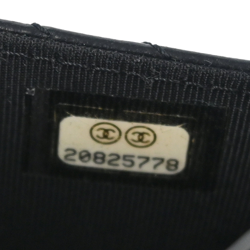 Chanel 2014-2015 Black Lambskin Chevron Classic WOC Shoulder Wallet Bag