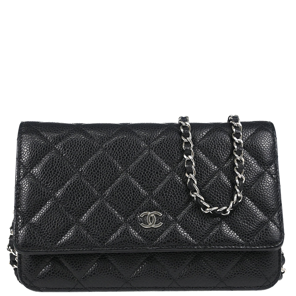 Chanel 2019 Black Caviar Classic WOC Shoulder Wallet Bag