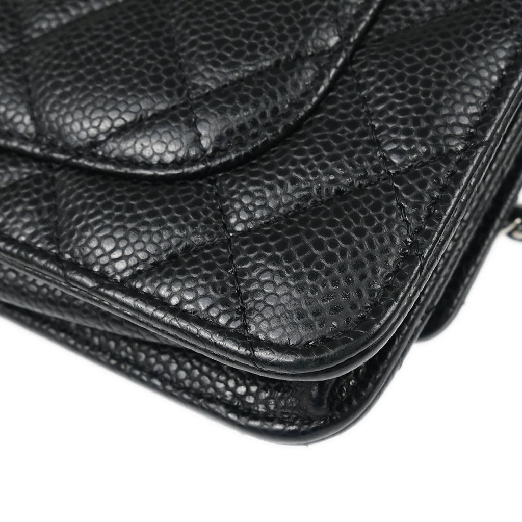 Chanel 2019 Black Caviar Classic WOC Shoulder Wallet Bag