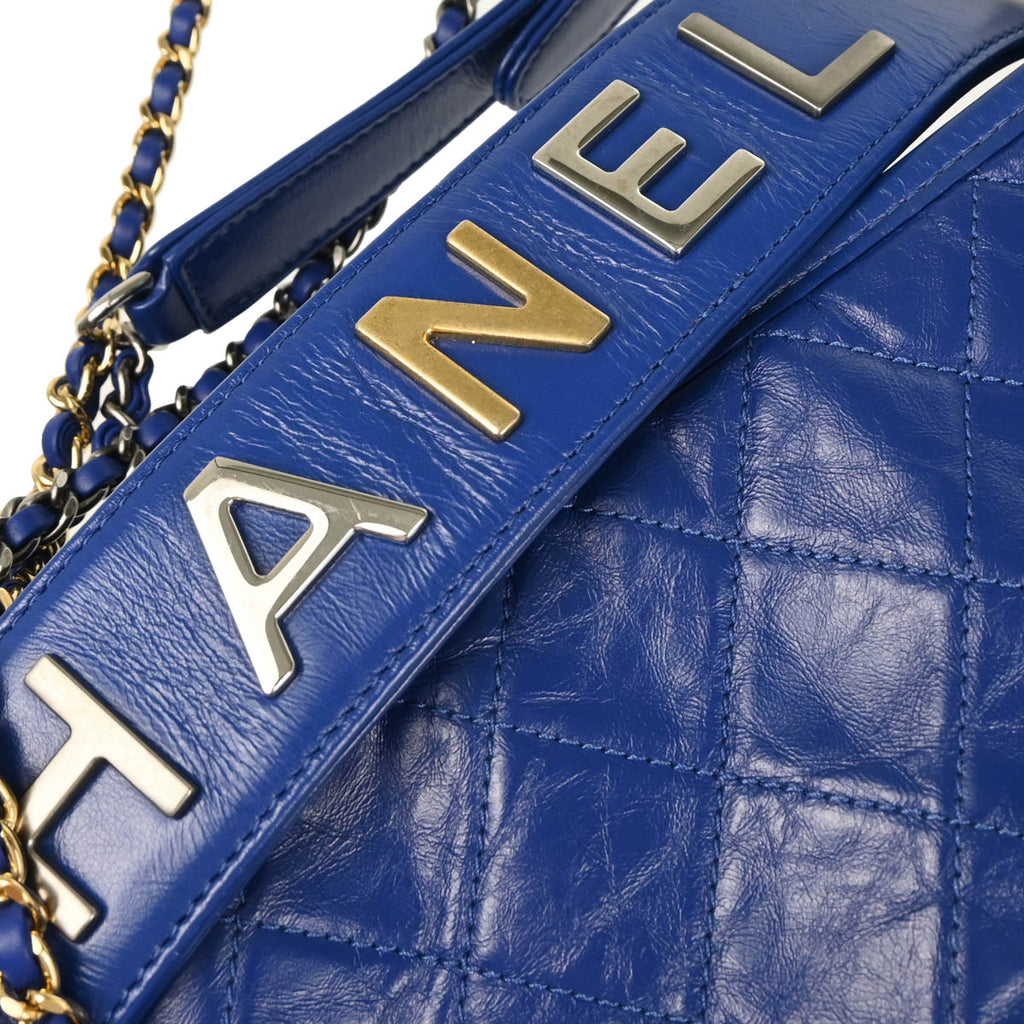 Chanel 2019 Blue Calfskin Lambskin Gabrielle 2way Shoulder Handbag