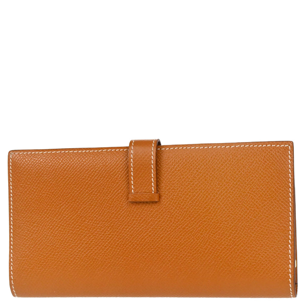 Hermes Gold Epsom Bearn Bifold Long Wallet