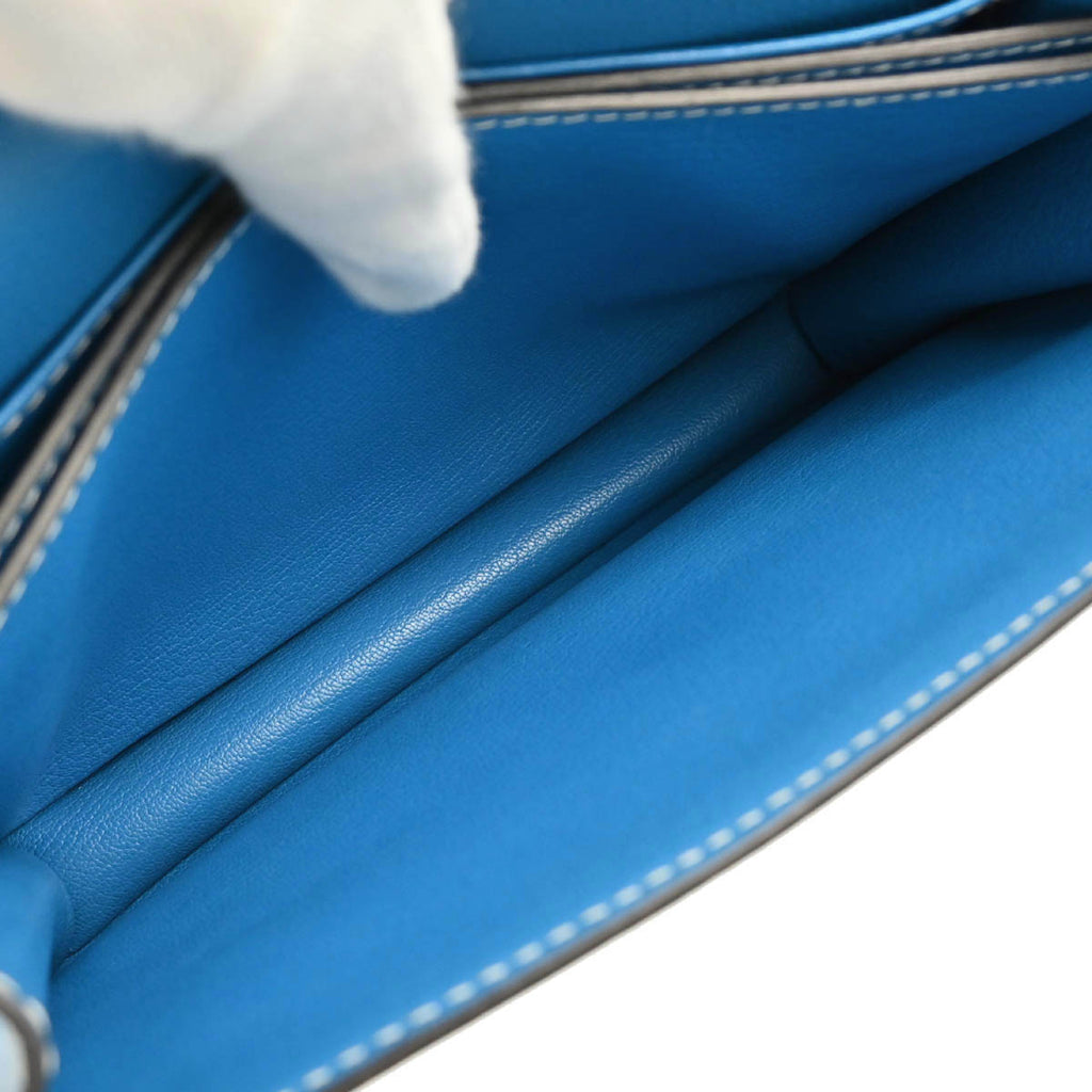 Hermes 2017 Blue Zanzibar Evercolor Roulis 23 Shoulder Bag