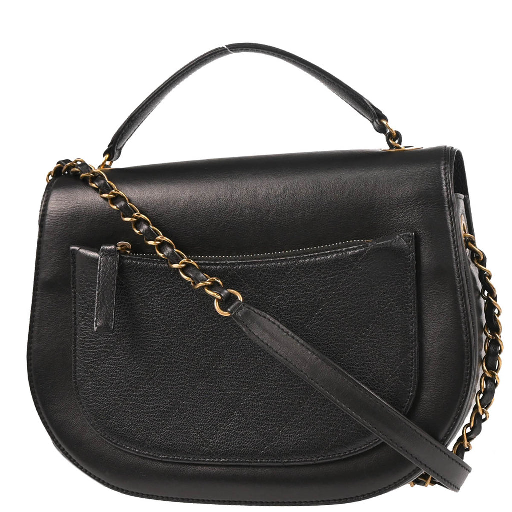 Chanel 2017-2018 Black Calfskin Coco Curve 2way Shoulder Handbag
