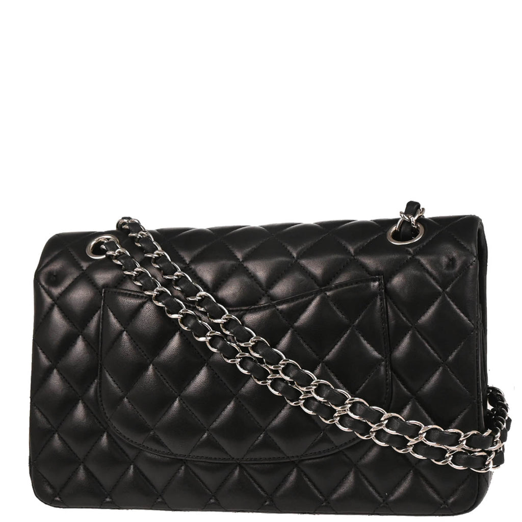 Chanel 2014-2015 Black Lambskin Medium Classic Double Flap Shoulder Bag