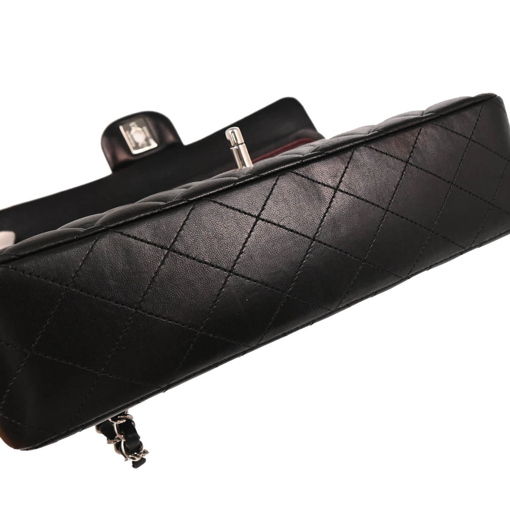 Chanel 2014-2015 Black Lambskin Medium Classic Double Flap Shoulder Bag