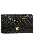Chanel 2011 Black Lambskin Medium Classic Double Flap Shoulder Bag