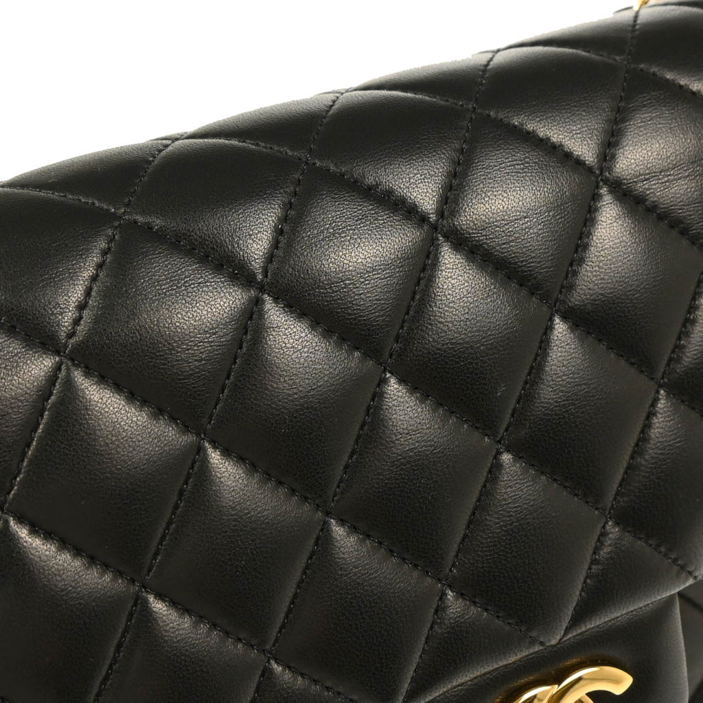 Chanel 2011 Black Lambskin Medium Classic Double Flap Shoulder Bag