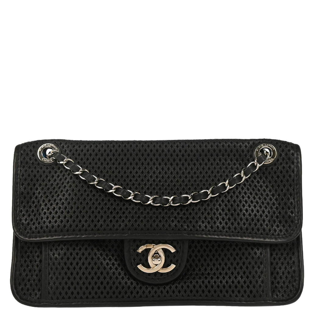 Chanel 2013-2014 Black Perforated Calfskin Up In The Air Shoulder Bag