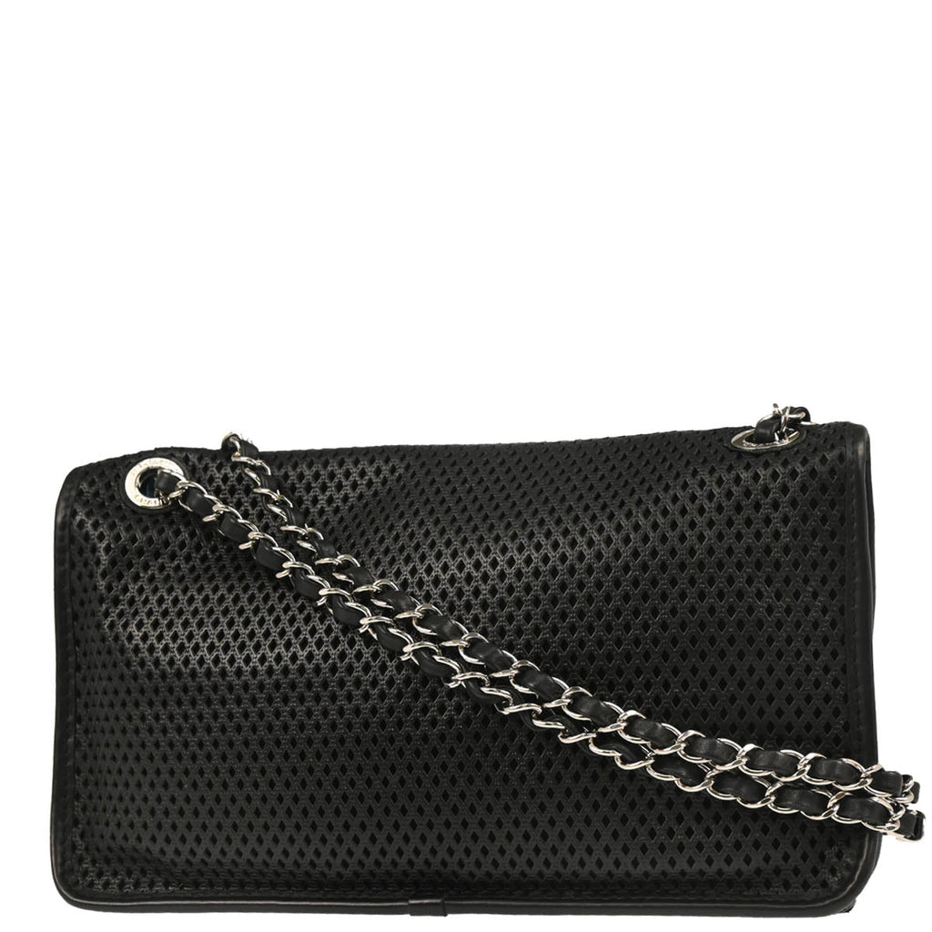 Chanel 2013-2014 Black Perforated Calfskin Up In The Air Shoulder Bag