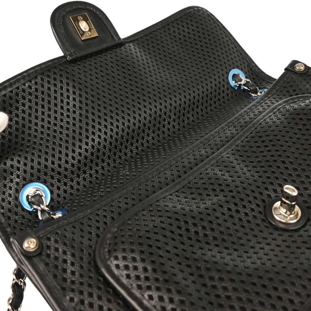 Chanel 2013-2014 Black Perforated Calfskin Up In The Air Shoulder Bag