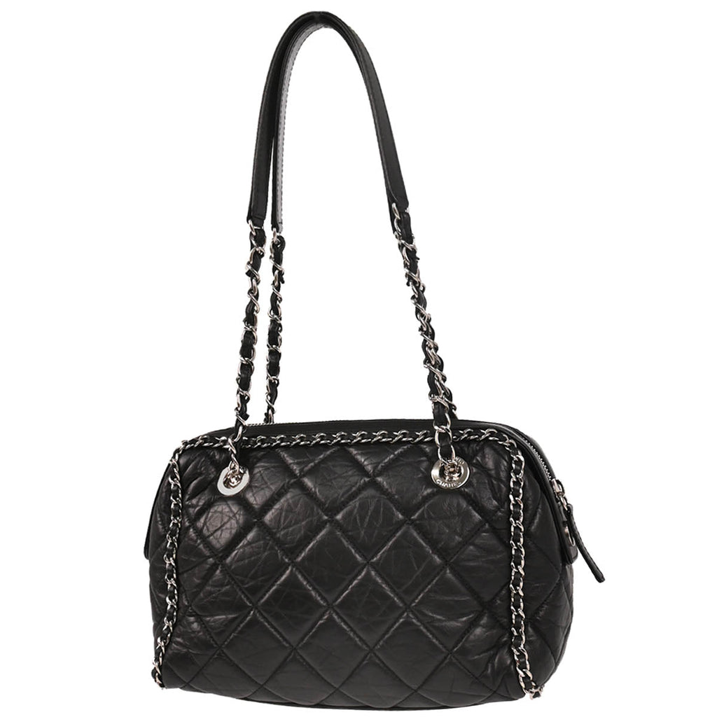 Chanel 2019 Black Calfskin Luxury Line Handbag