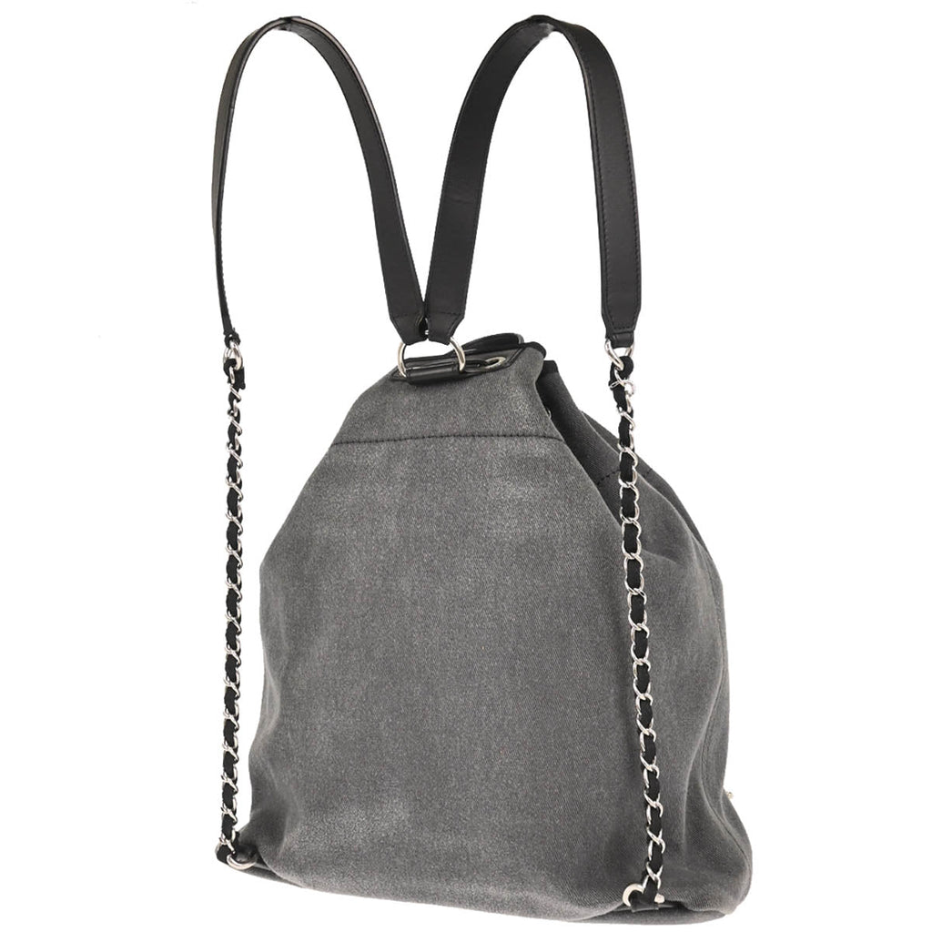 Chanel 2017-2018 Gray Deauville Bucket Backpack