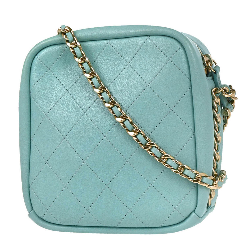 Chanel 2018-2019 Light Blue Goatskin Casual Trip North South Camera Bag