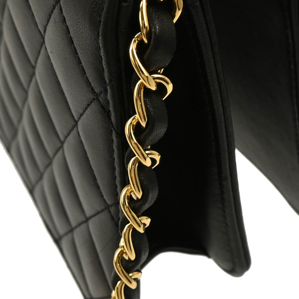 Chanel 2010-2011 Black Lambskin Turnlock Small Full Flap Shoulder Bag
