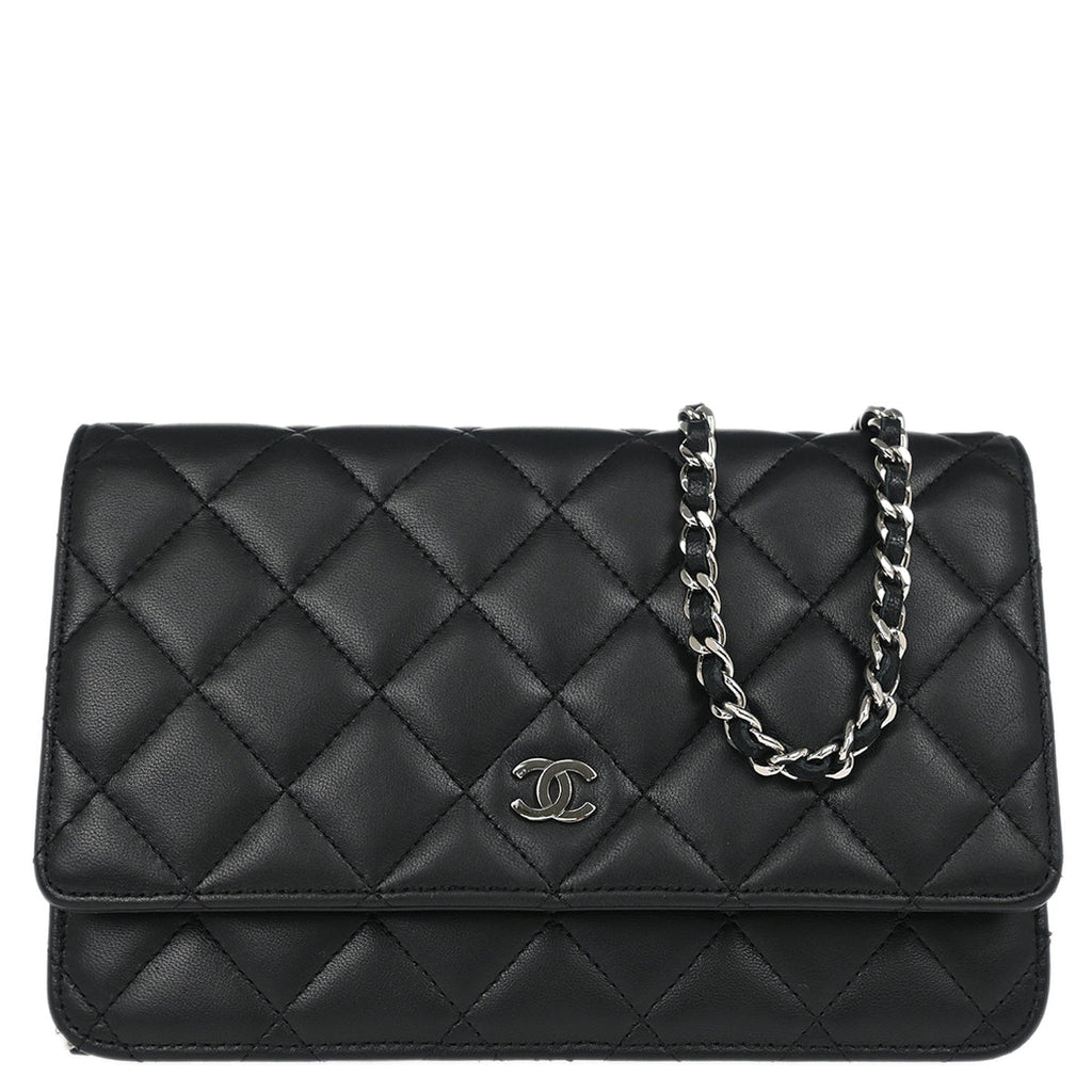 Chanel 2012 Black Lambskin Classic WOC Shoulder Wallet Bag