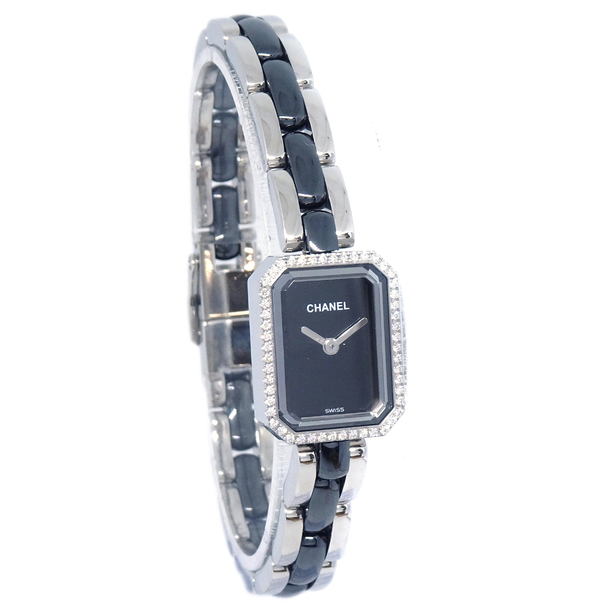 Chanel Premiere H2163 Quartz Watch Ceramic SS Diamond
