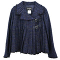 Chanel 2013-2014 Pleated Tweed Jacket Navy #38