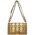 Boy Chanel 2014-2015 Gold Lambskin Medium Shoulder Bag
