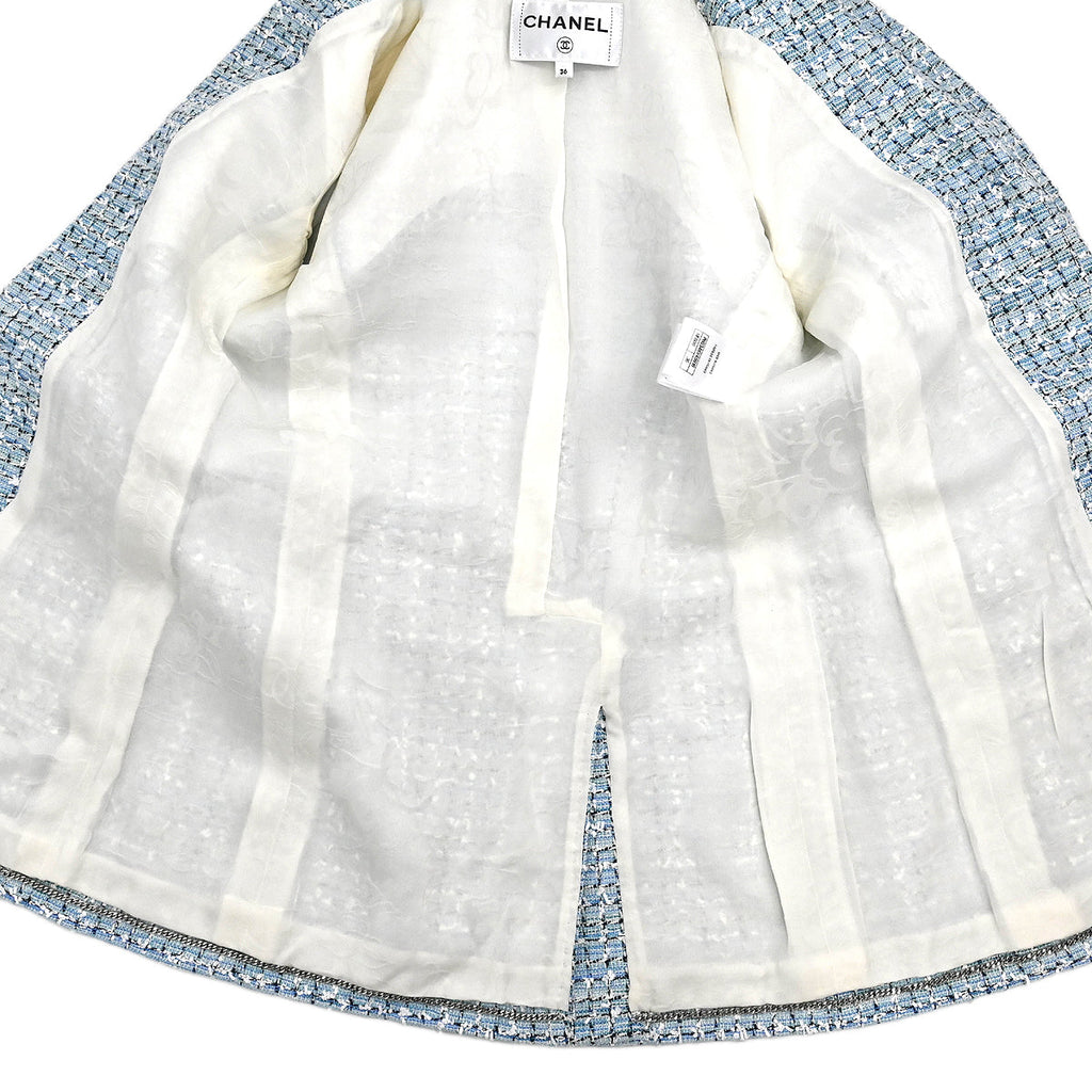 Chanel 2018-2019 Single Breasted Jacket Light Blue #36