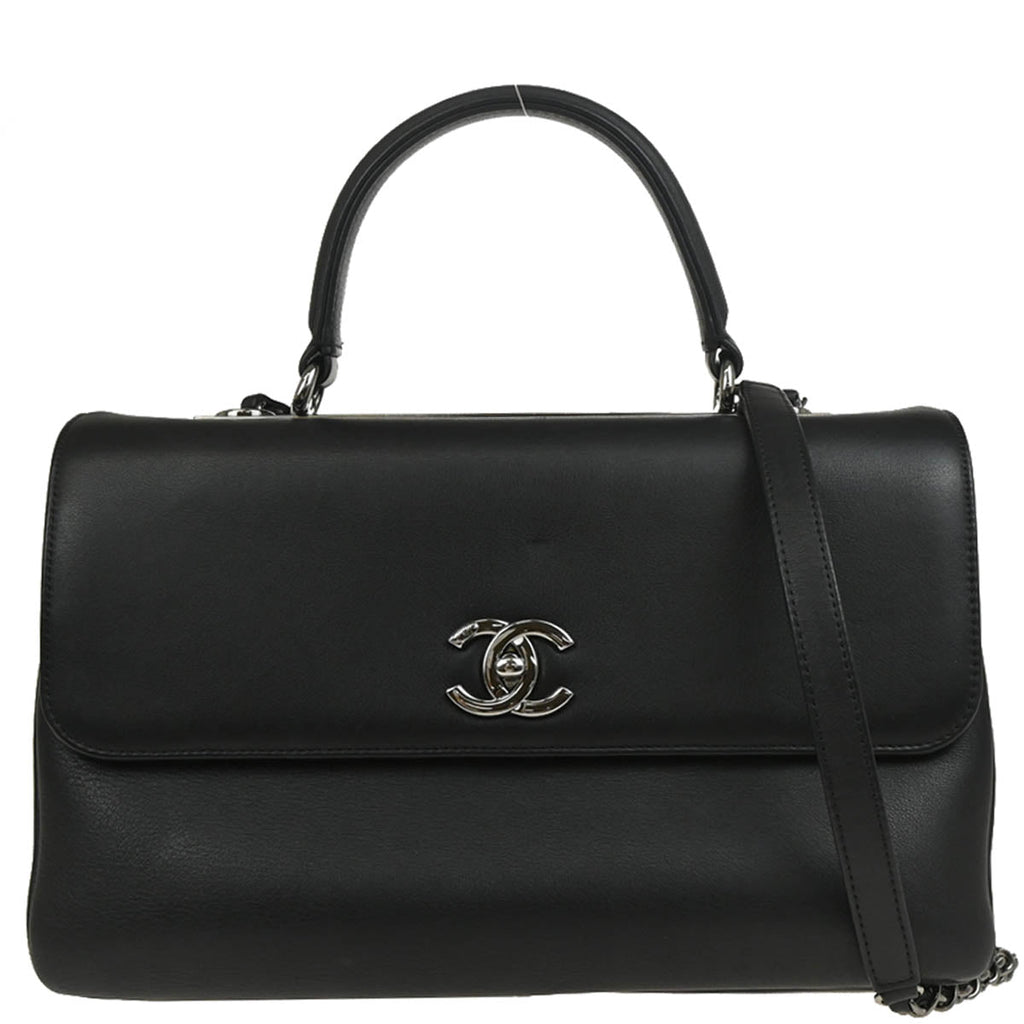 Chanel 2019 Black Calfskin Trendy CC Top Handle 2way Handbag