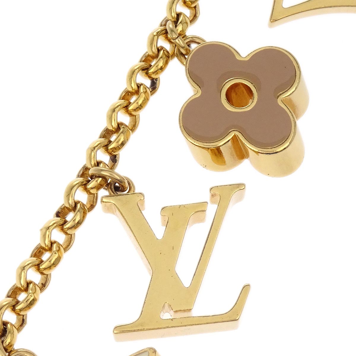 Louis Vuitton Chain Fleur De Monogram Bag Charm M65111 Small New